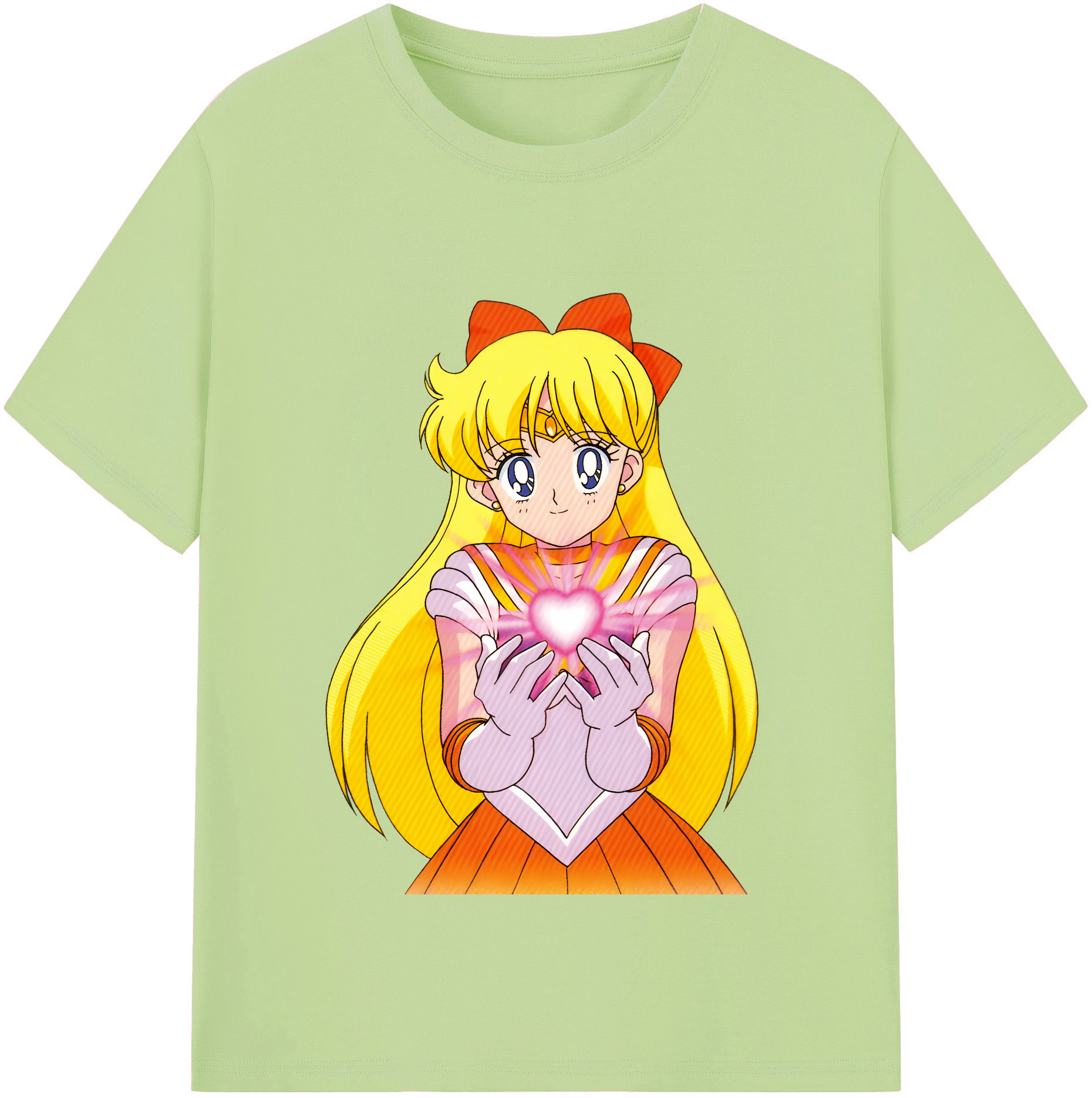 （画像用） 美少女戦士セーラームーン 愛野 美奈子 あいの みなこ Sailor Moon Aino Minako 綿100％半袖Tシャツ（フロントプリント）